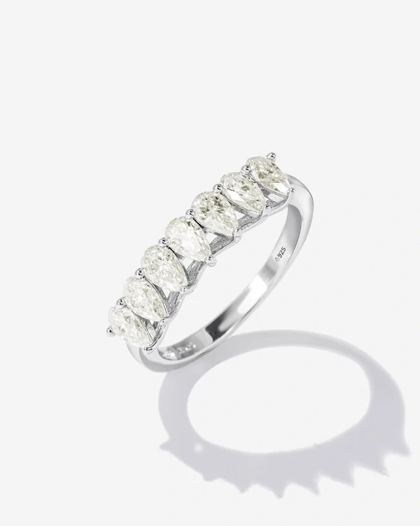 Anel Aparador Florence Moissanite - 3.5 mm - Prata 925