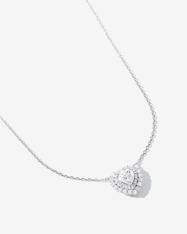 Colar Coração Di Luce Moissanite - 7 mm - 1.2ct - Prata 925