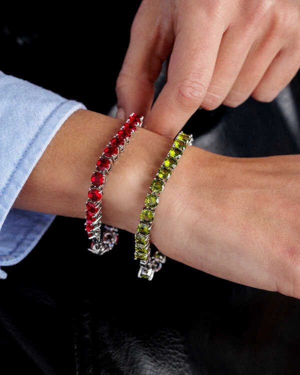 Pulseira Riviera Colors Silver - 6mm - 4 garras - 16cm