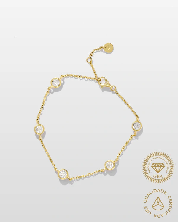 Pulseira Lúmina - Moissanites 0.3ct - 4 mm - Prata 925