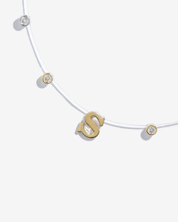 Colar Fio Invisível Inicial Luiza - Personalizado