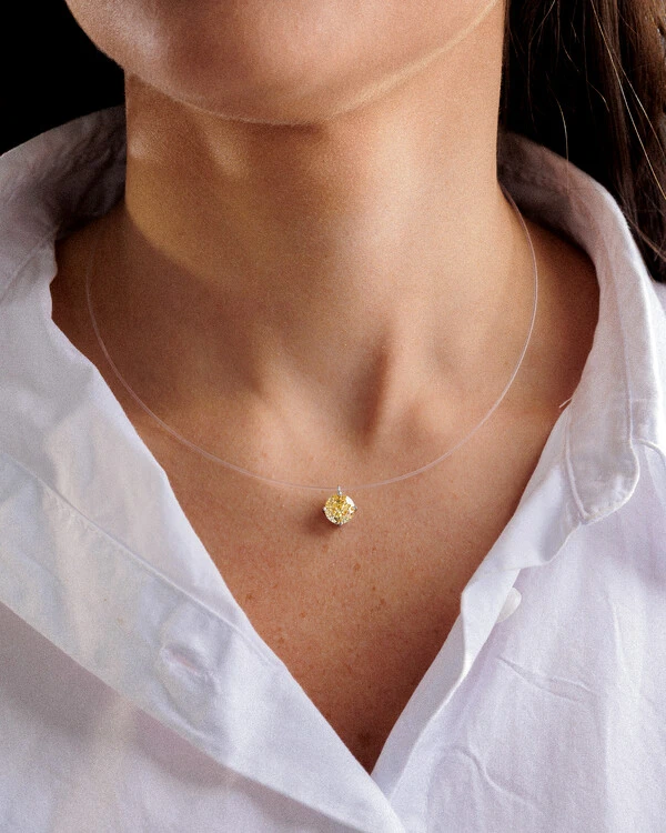 Colar Fio Invisível & Ponto de Luz Candy - 8mm - Prata 925
