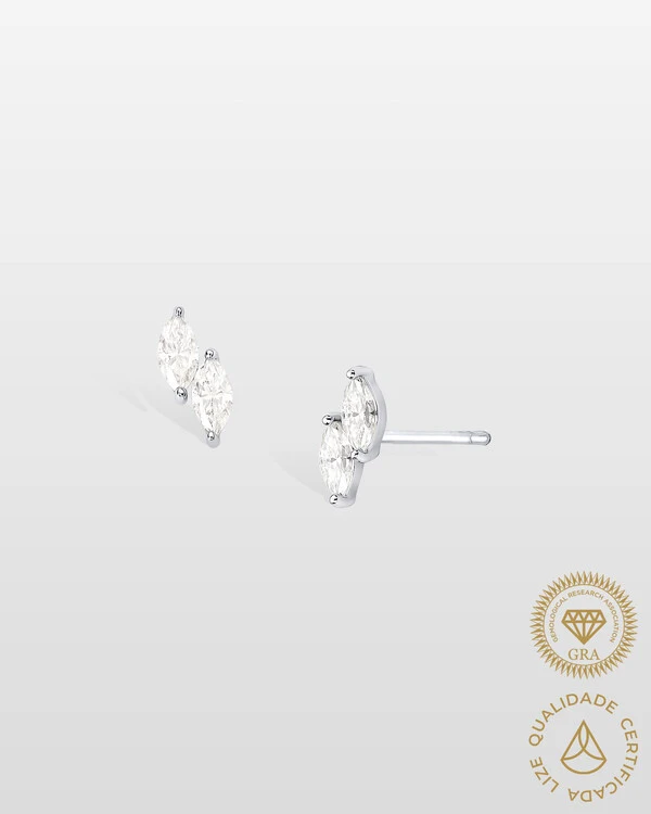 Brinco Melie Moissanite 3x6mm - 1.2ct - Prata 925
