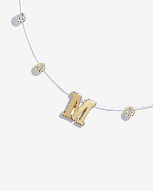 Colar Fio Invisível Inicial Luiza - Personalizado