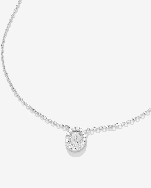 Colar Moissanite Nossa Senhora das Graças - 0,16ct - Prata 925