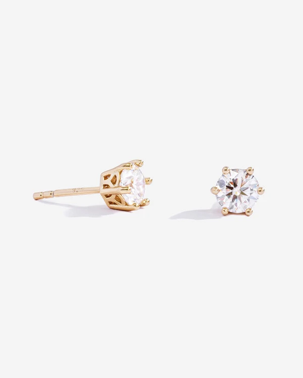 Brinco Solitário Emily - Moissanite 5,25 mm -1.08ct - - Prata 925