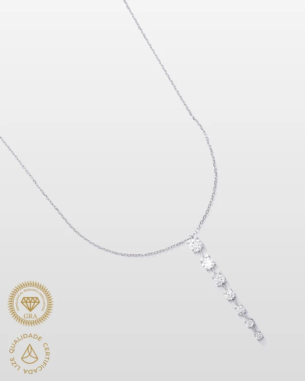 Colar Slim - Moissanite - 0,73ct - Prata 925