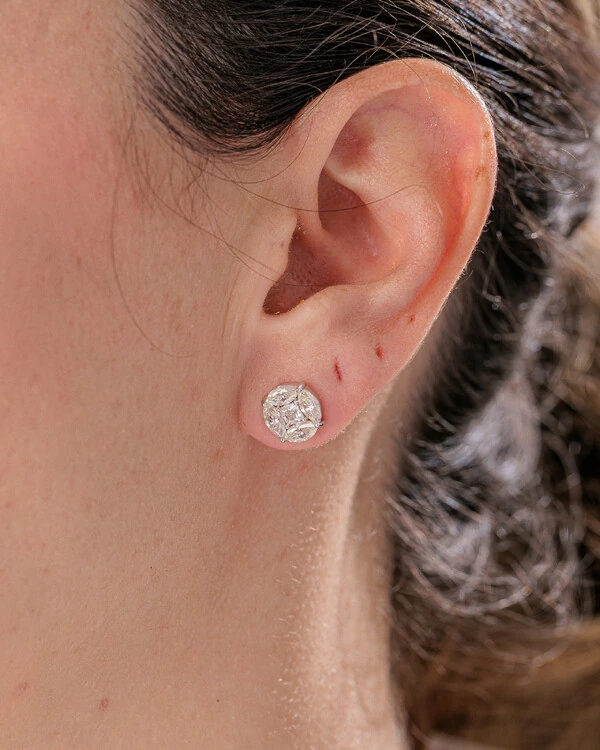 Brinco Noite e Luz Moissanite - 3,3 mm - Prata 925