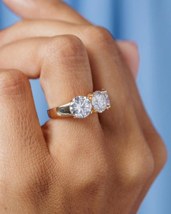 Anel Mariah - Moissanite - 6.0ct - 8 mm - Prata 925