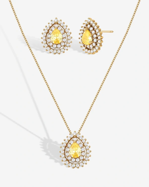 Conjunto Colar e Brinco Gota Marie