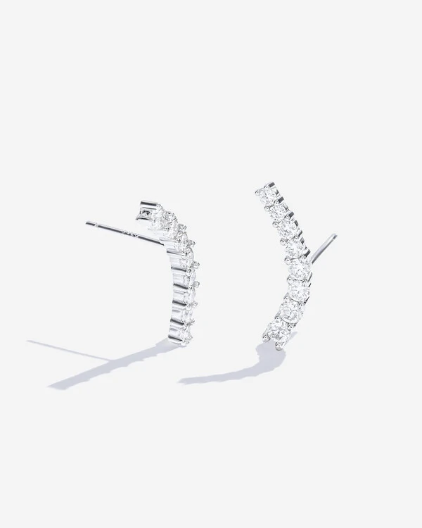 Brinco Ear Cuff Line- Moissanite - 2,5 mm- 0,69 ct - Prata 925