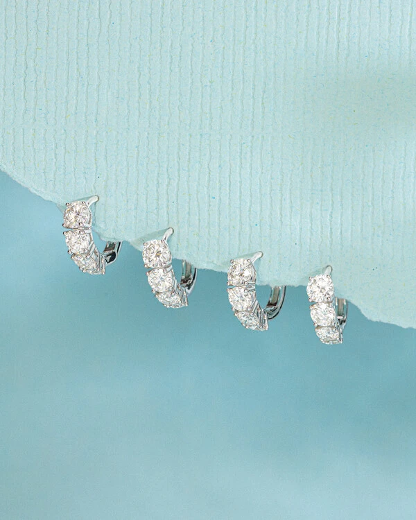 Brinco Argola Lis Moissanite 3.16ct - Prata 925