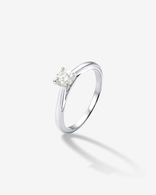 Anel Solitário Moissanite 5 mm - Prata 925