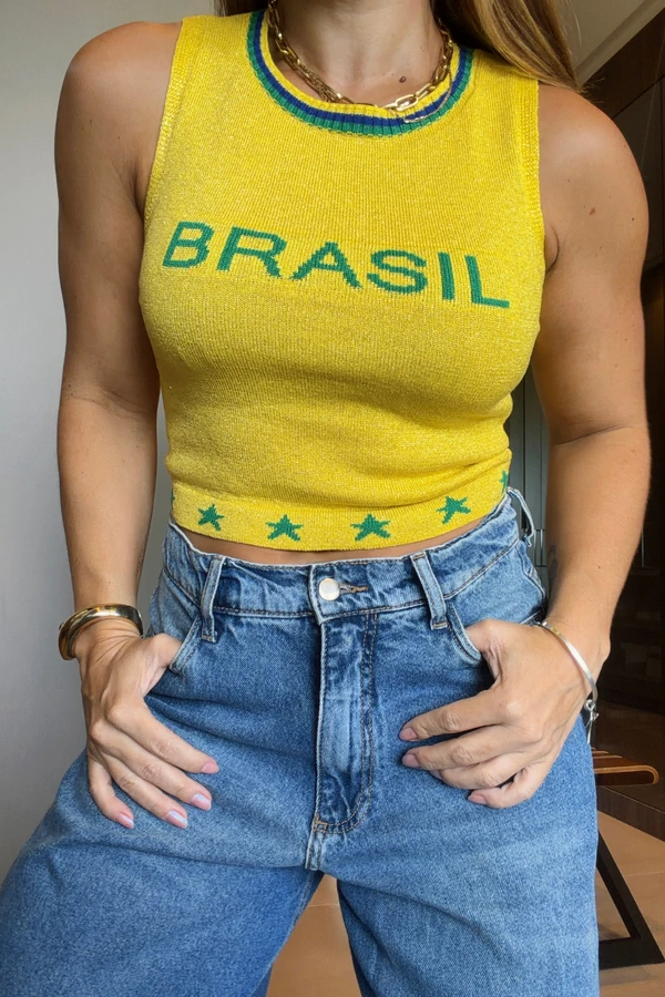 Blusa Lurex Brasil