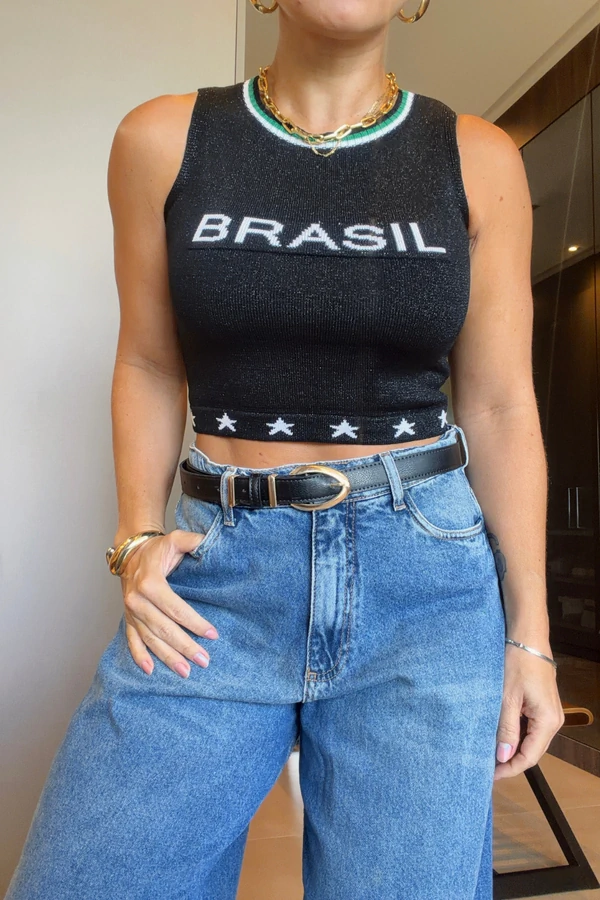Blusa Lurex Brasil