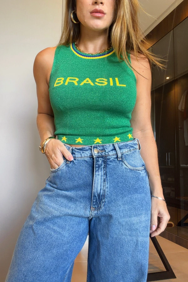 Blusa Lurex Brasil