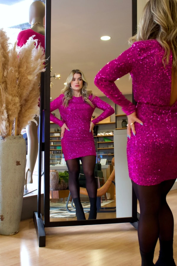 Vestido De Paetê Alexia