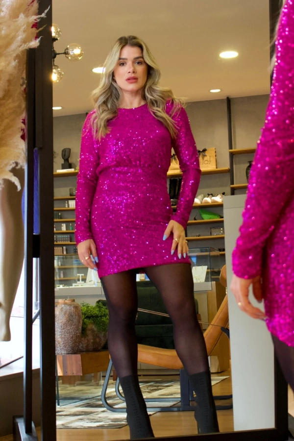 Vestido De Paetê Alexia