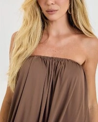 Vestido Longo Viola Marrom