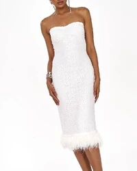 Vestido Pamella Plumas