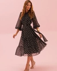 Vestido Midi Poli Poá
