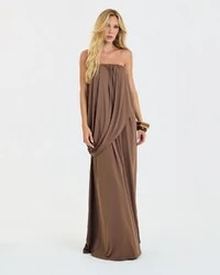 Vestido Longo Viola Marrom