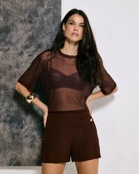T-shirt Flo Marrom