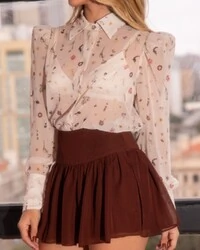 Shorts Saia Hanna Marrom
