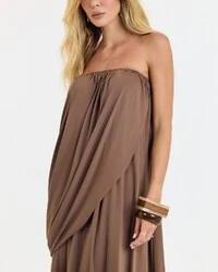 Vestido Longo Viola Marrom