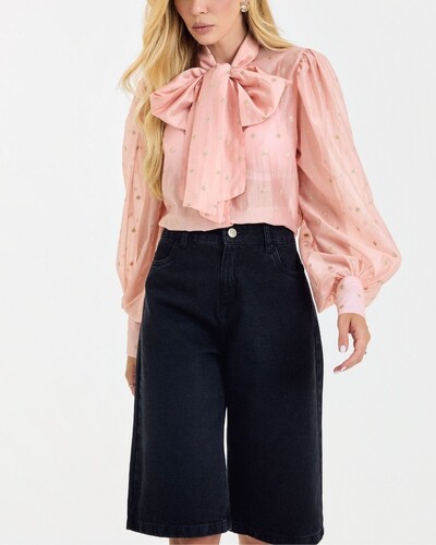 Foto Bermuda Jeans Soffi Preto