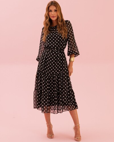 Foto Vestido Midi Poli Poá