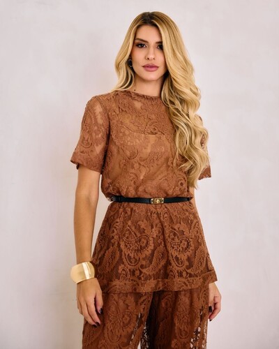 Foto T-shirt Cancún Marrom