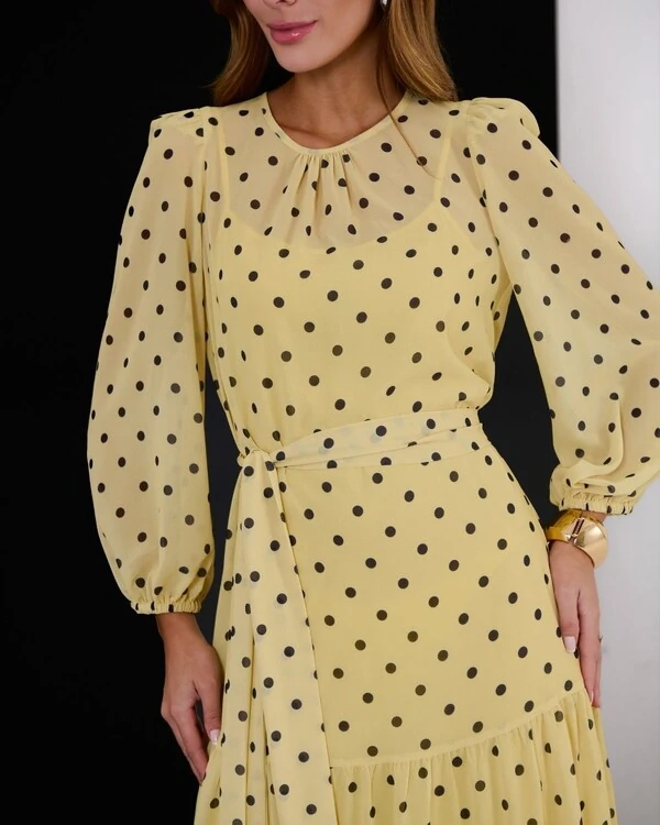 Vestido Midi Poli Poá