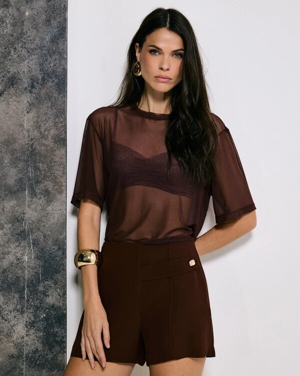 T-shirt Flo Marrom