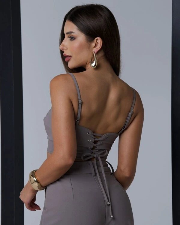 Cropped Evie Cinza