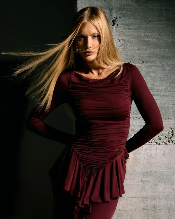 Vestido Midi Katiane Bordô