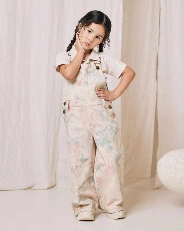 Jardineira Jeans Florinha