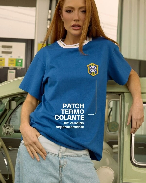 T-shirt Só Tem no Br Azul