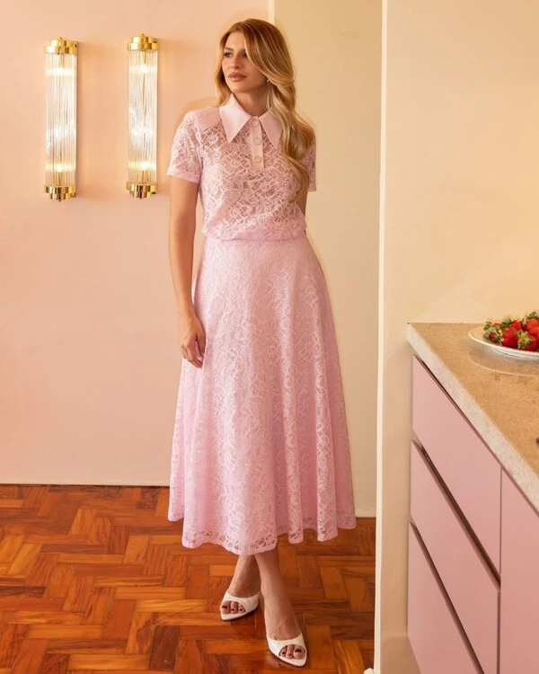 Saia Midi Gaia Rosa