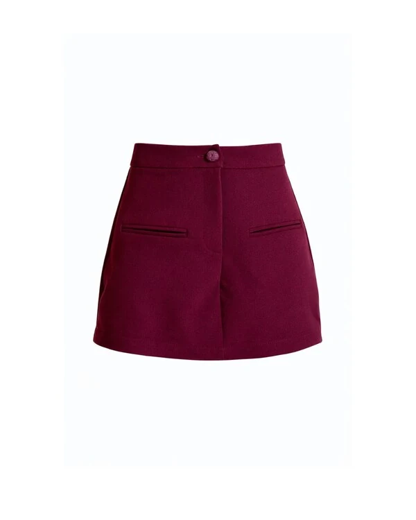 Shorts Saia Claudia Bordô