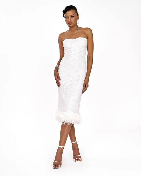 Vestido Pamella Plumas