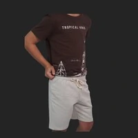 Conjunto infantil masculino com estampa tropical,