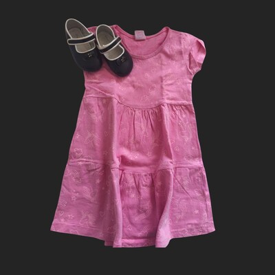 Foto ✨ Vestido Infantil Rosa Encantador | Unicórnios & Arco-Íris ✨