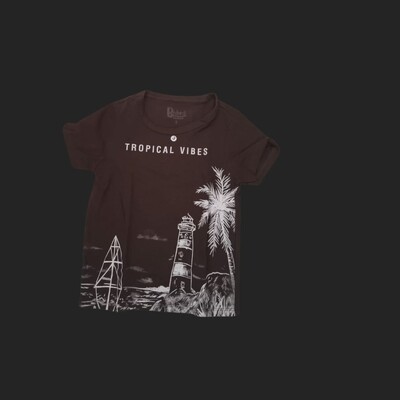 FotoConjunto infantil masculino com estampa tropical,