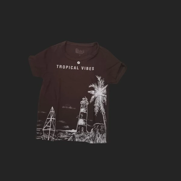 Conjunto infantil masculino com estampa tropical,