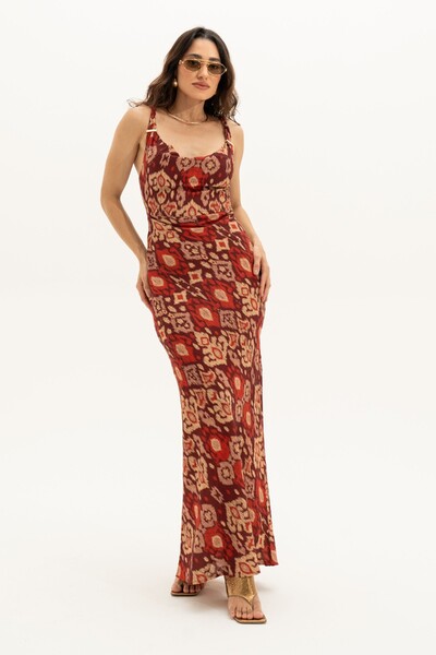 Foto Vestido Longo Estampa Tapeçaria