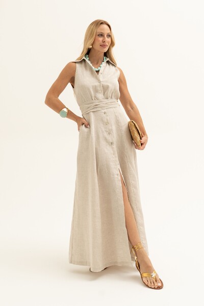 Foto Vestido Chemise Linho