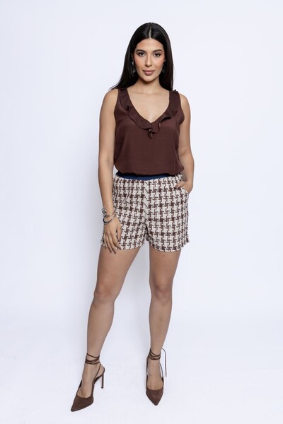 Foto Shorts Jogguer Tweed Xadrez