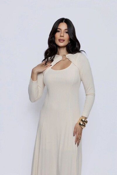 FotoVestido Canelado Detalhe Fivela