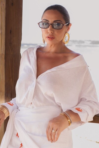 Foto Camisa Cambraia Bordado Punho